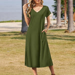 Nadorine Floral Dress Short Sleeve Beach Dress