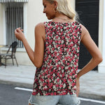 Nadorine Tank Tops Loose Fit V Neck Ruched Sleeveless Tops