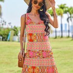 Nadorine Casual Beach Boho Dress Sleeveless Crewneck Tank Dress