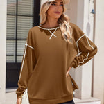 Nadorine Women's Oversized Sweatshirts Hoodies Side Zipper Pullover