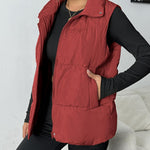 Nadorine Women Puffer Vest Winter Warm Zip Up Padded Outerwear