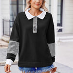 Zeagoo Women's Sweatshirt Striped Long Sleeve Henley Button Tunic Tops