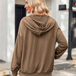 Nadorine Lightweight Hoodies Full Zip Up Oversized Sweatshirts