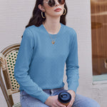 Nadorine Women's Knitted Jumper Elegant Crew Neck Pullover