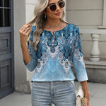 Nadorine 3/4 Length Sleeve Women Tops Blouses