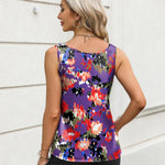 Nadorine Silk Satin Tank Tops Scoop Neck Sleeveless Tops