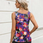 Nadorine Silk Satin Tank Tops for Women Scoop Neck Sleeveless Tops
