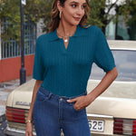 Nadorine Women Short Sleeve Sweater Pullover Polo Tops