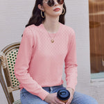 Nadorine Women's Knitted Jumper Elegant Crew Neck Pullover