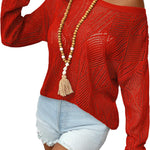 Nadorine Crochet Tops Off The Shoulder Sweaters