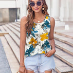 Zeagoo Women's Tank Tops Pleated Floral Flowy Boho Tunic Shirts