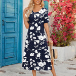 Nadorine Women Floral Summer Dress Casual Beach Dress