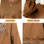 Zeagoo Womens Oversized Sweaters Lantern Sleeve Knit Tops