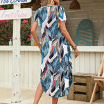 Nadorine Maxi Dress with Pockets Short Sleeve Sundress