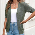 Nadorine Short Sleeve Crochet Cardigan