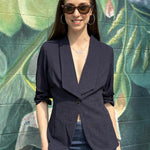 Nadorine Women's Blazer Elegant 3/4 Sleeve Long Blazer (DE Only)