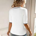 Nadorine Short Sleeve Sweater Crew Neck Dressy Casual Soft Knit Tops