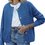 Nadorine Women's Knit Cardigan Long Sleeve Open Front Cropped Jackets