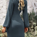 Nadorine Women's Casual Knit Dress Long Sleeve Bodycon Dress