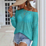 Nadorine Crochet Tops Off The Shoulder Sweaters