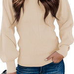 Nadorine Women's Pullover Knitted Pullover Crew Neck Tops