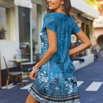Nadorine Women's Casual A-Line Dresses with Pockets Floral Tshirt Dress