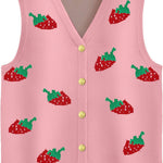 Zeagoo Womens Sweater Vest V Neck Button Down Shirts