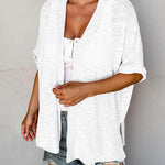 Nadorine 3/4 Sleeve Cardigans Open Front Beach Coverup