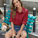 Nadorine Linen Button Down Shirts  Long Sleeve Cotton Gauze Tops
