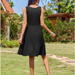 Nadorine Summer Dress Knee-Length Round Neck Floral Dress (DE Only)