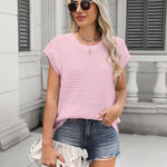 Nadorine Cap Sleeve Sweater Vest Knit Sweater