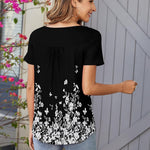 Nadorine Women Tunic Tops Dressy Casual Short Sleeve Floral Shirts