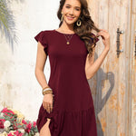 Nadorine Women's Dress Round Neck Knee-Length Casual Dress (DE Only)