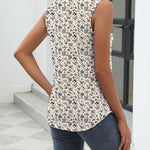 Nadorine Sleeveless Button Down Shirts V Neck Solid Tank Tops