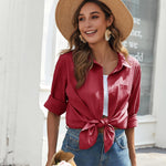 Nadorine Linen Button Down Shirts  Long Sleeve Cotton Gauze Tops
