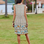 Nadorine Boho Floral Casual Tank Dresses with Pockets