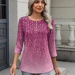 Nadorine 3/4 Length Sleeve Women Tops Blouses