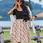 Nadorine Casual Dress Floral Patchwork Dress with Pockets