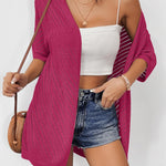 Nadorine Short Sleeve Crochet Kimonos Open Front Cover Ups