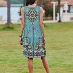 Nadorine Boho Floral Casual Tank Dresses with Pockets