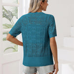 Nadorine Women's Short Sleeve Cardigan V-Neck Button up Sweater