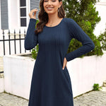 Nadorine Women's Knitted Dress Long-Sleeve Elegant Dresses (DE Only)