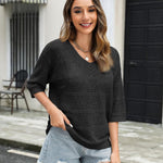 Nadorine Women's Crochet Off The Shoulder Hollow Out Knit Tops