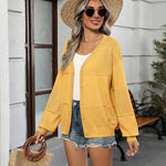 Nadorine Cardigan Long Sleeve Crochet Shrug Soft Knit Sweater