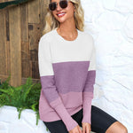 Nadorine Women's Long Sleeve Sweater Casual Ribbed Knit Pullover