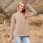 Nadorine Women's Long Sleeve Sweater Casual Ribbed Knit Pullover