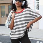 Nadorine Women Short Sleeve T Shirts Round Neck Oversized Tee