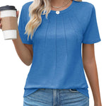 Nadorine T-Shirt Short Sleeve Tops Casual Crew Neck Blouse (DE Only)