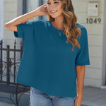 Nadorine Women Short Sleeve T Shirts Round Neck Oversized Tee