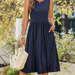 Zeagoo Women's Summer Tank Midi Dress with Pockets